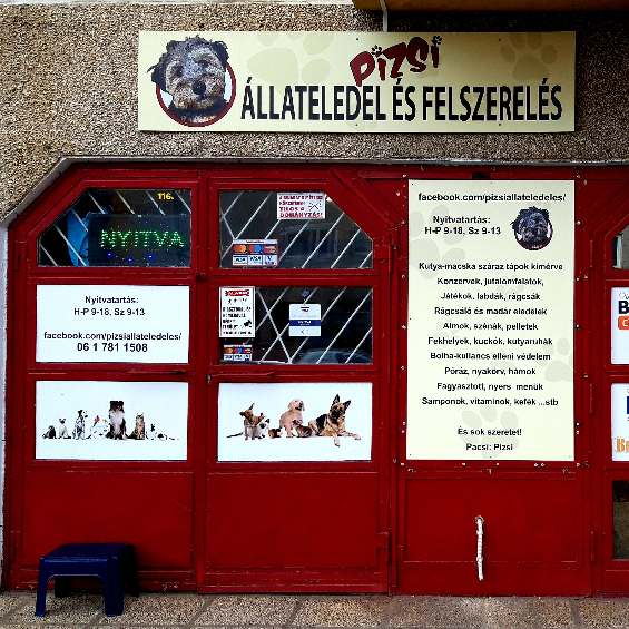 Pizsi állateledel és felszerelés üzlet